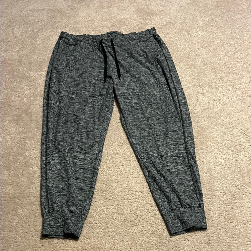 MTA Sport Gray Track Pants with Elastic Waistband and Tapered Legs